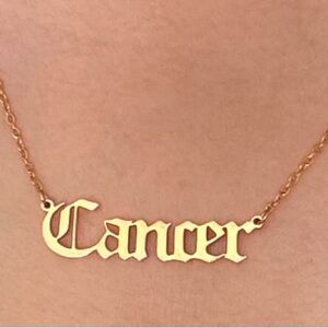 Gold Cancer Stainless Steel Necklace